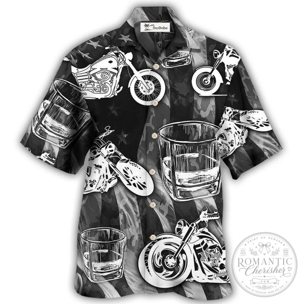 Motorcycles and Whiskey I Like Hawaiian Shirt