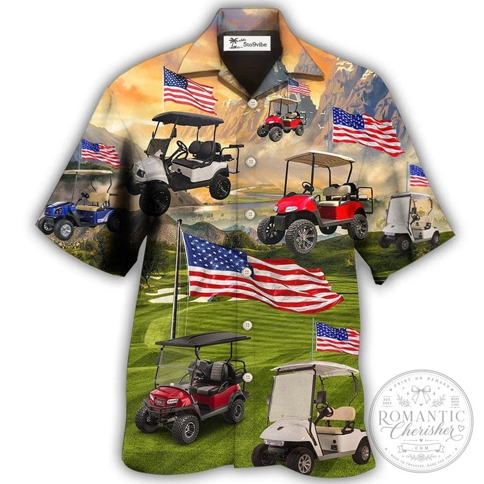 Golf Cart American Flag Independence Day Hawaiian Shirt 1 Golf Cart American Flag Independence Day Hawaiian Shirt