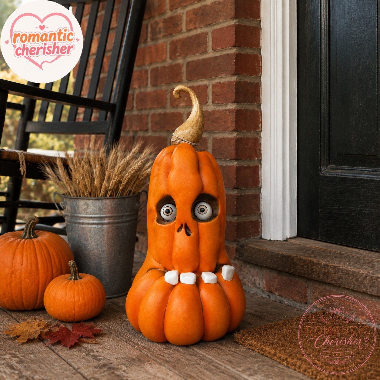 Orange Pumpkin Monster Halloween Decor 7 Orange Pumpkin Monster Halloween Decor