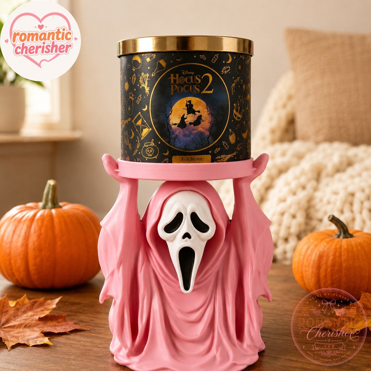 Pink Ghostface Halloween Candle Holder Pink Ghostface Halloween Candle Holder - Spooky & Stylish Decor – image 2 of 4