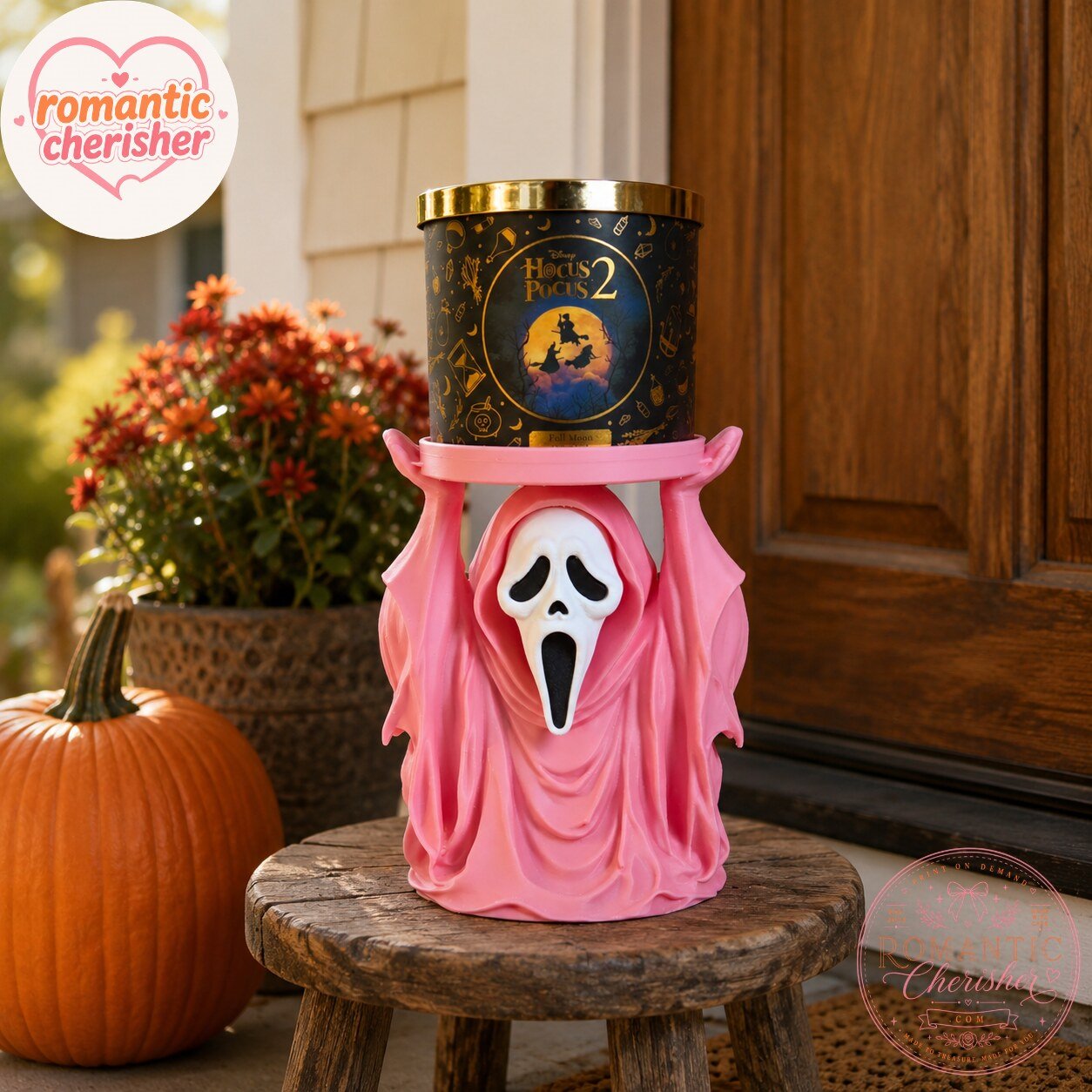 Pink Ghostface Halloween Candle Holder Pink Ghostface Halloween Candle Holder - Spooky & Stylish Decor – image 3 of 4