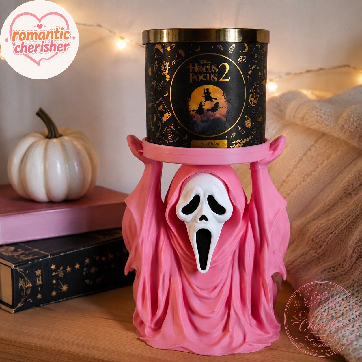 Pink Ghostface Halloween Candle Holder Pink Ghostface Halloween Candle Holder - Spooky & Stylish Decor – image 4 of 4