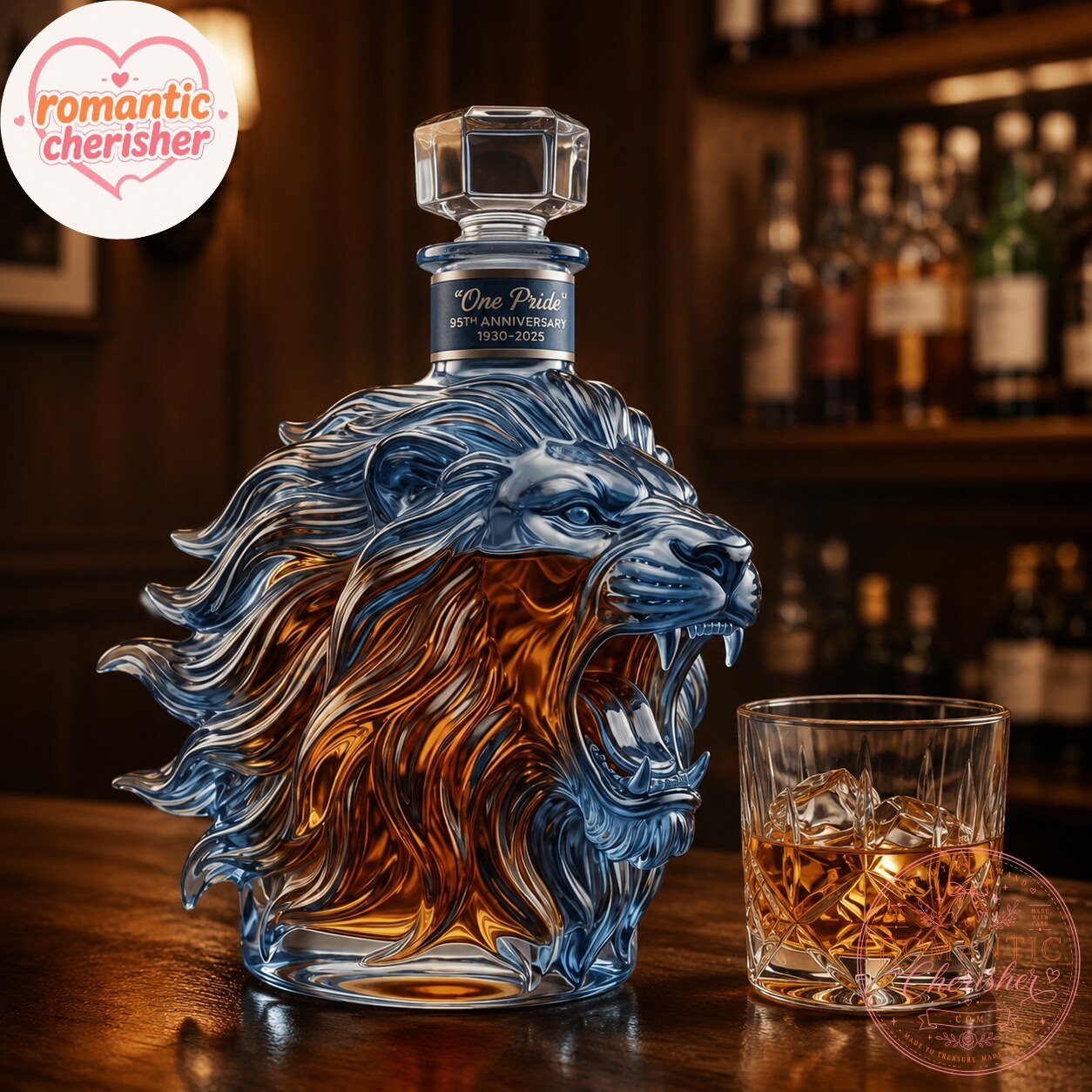 One Pride Detroit Lions 95th Anniversary Whiskey Decanter Bottle