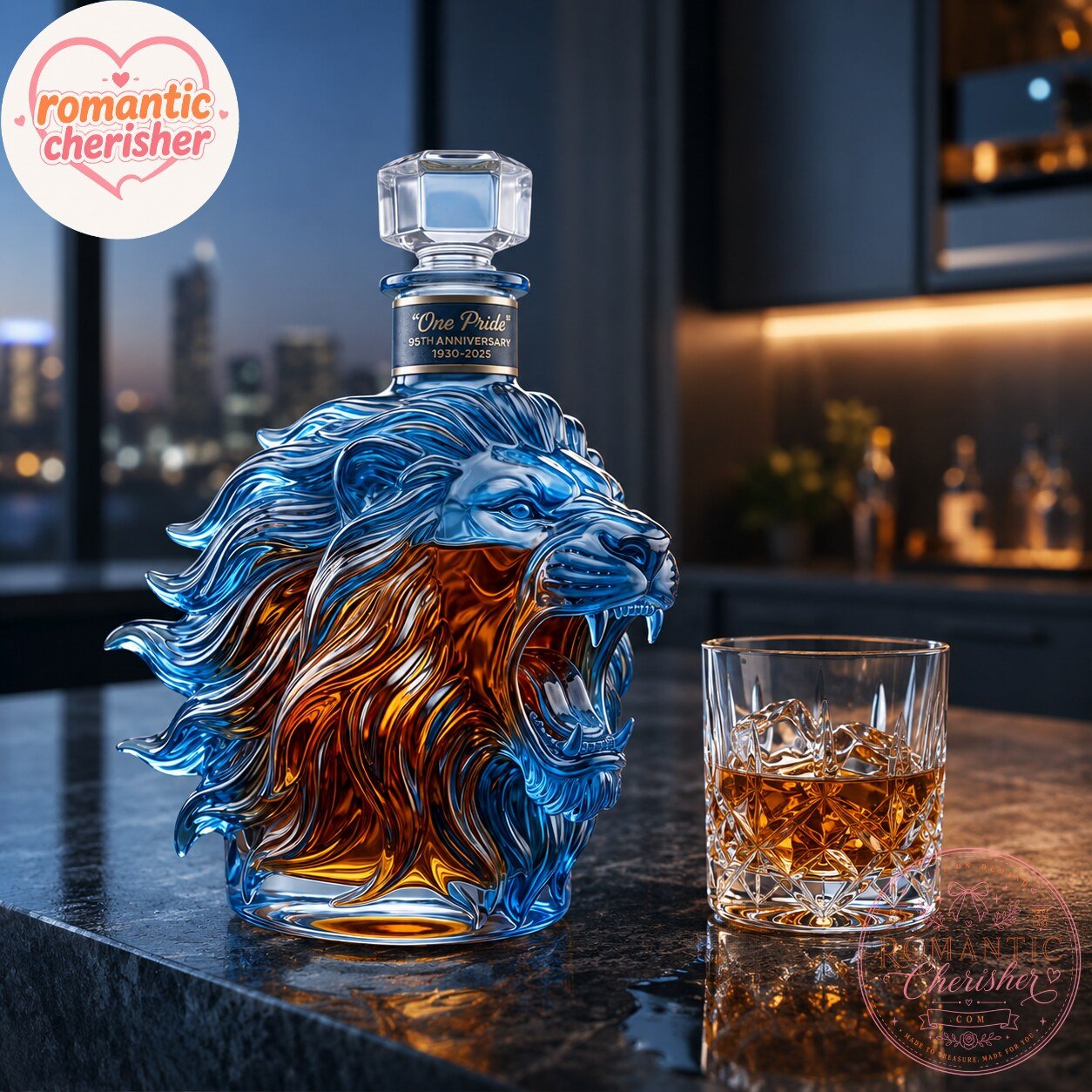 One Pride Detroit Lions 95th Anniversary Whiskey Decanter Bottle 5 One Pride Detroit Lions 95th Anniversary Whiskey Decanter Bottle