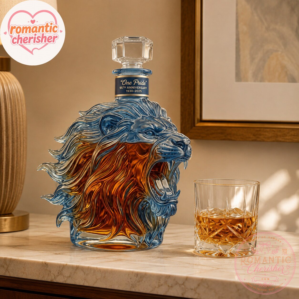 One Pride Detroit Lions 95th Anniversary Whiskey Decanter Bottle 7 One Pride Detroit Lions 95th Anniversary Whiskey Decanter Bottle