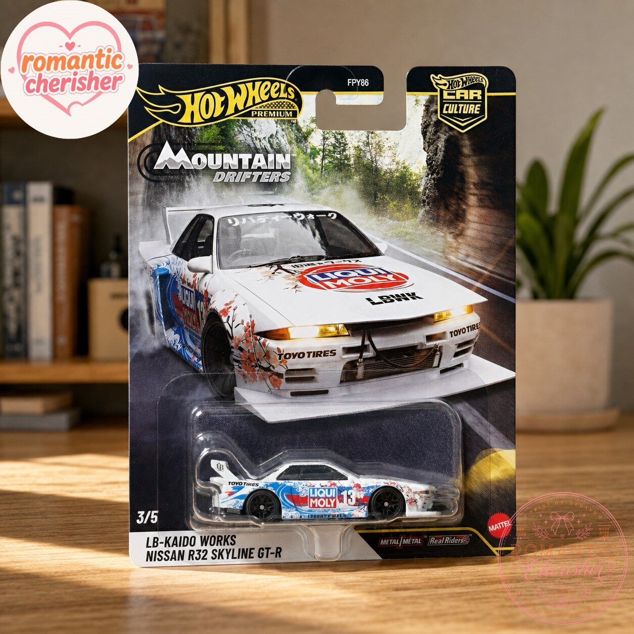 Hot Wheels Premium Mountain Drifters LB-Kaido Works Nissan R32 Skyline GT-R Liqui Moly Die-Cast Car