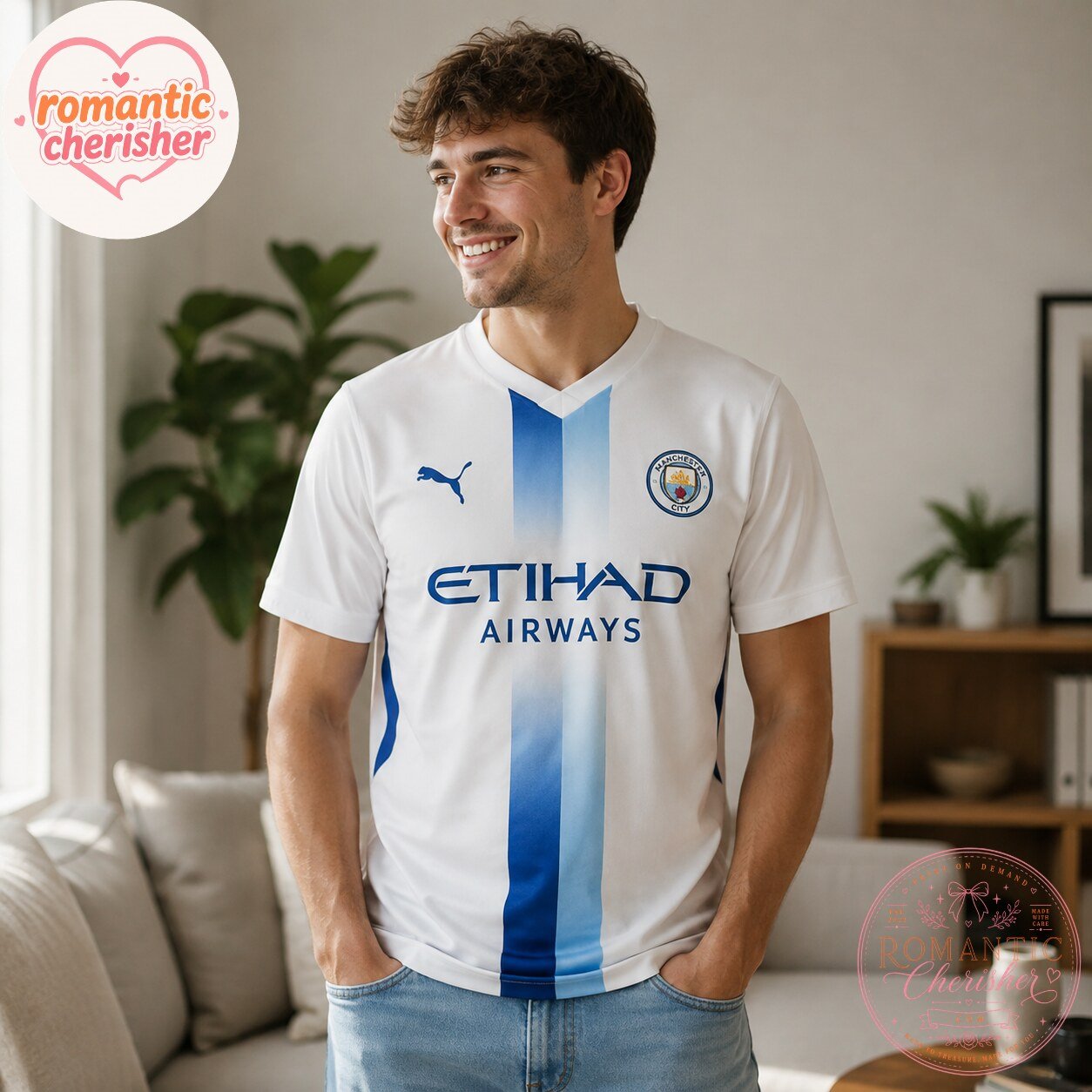 Manchester City Puma White Blue Third Kit Jersey 5 Manchester City Puma White Blue Third Kit Jersey