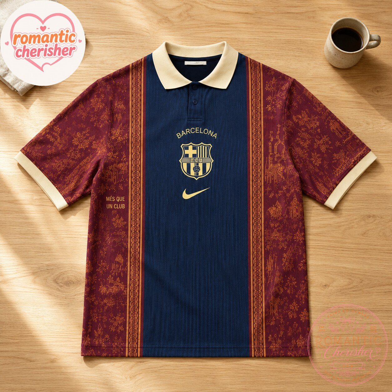 FC Barcelona Nike Navy Burgundy Polo Soccer Jersey 6 FC Barcelona Nike Navy Burgundy Polo Soccer Jersey