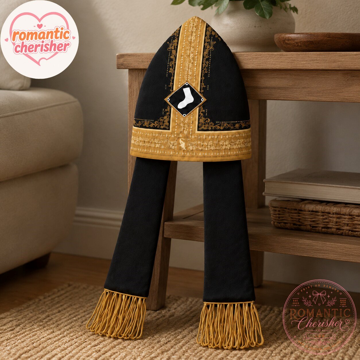 Chicago White Sox Black Gold Pope Mitre Hat 6 Chicago White Sox Black Gold Pope Mitre Hat