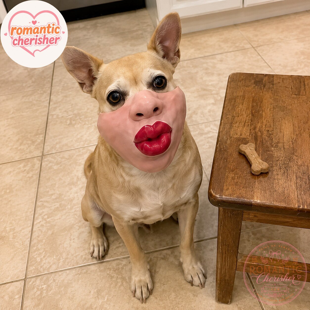 Funny Dog Red Lips Muzzle Mask