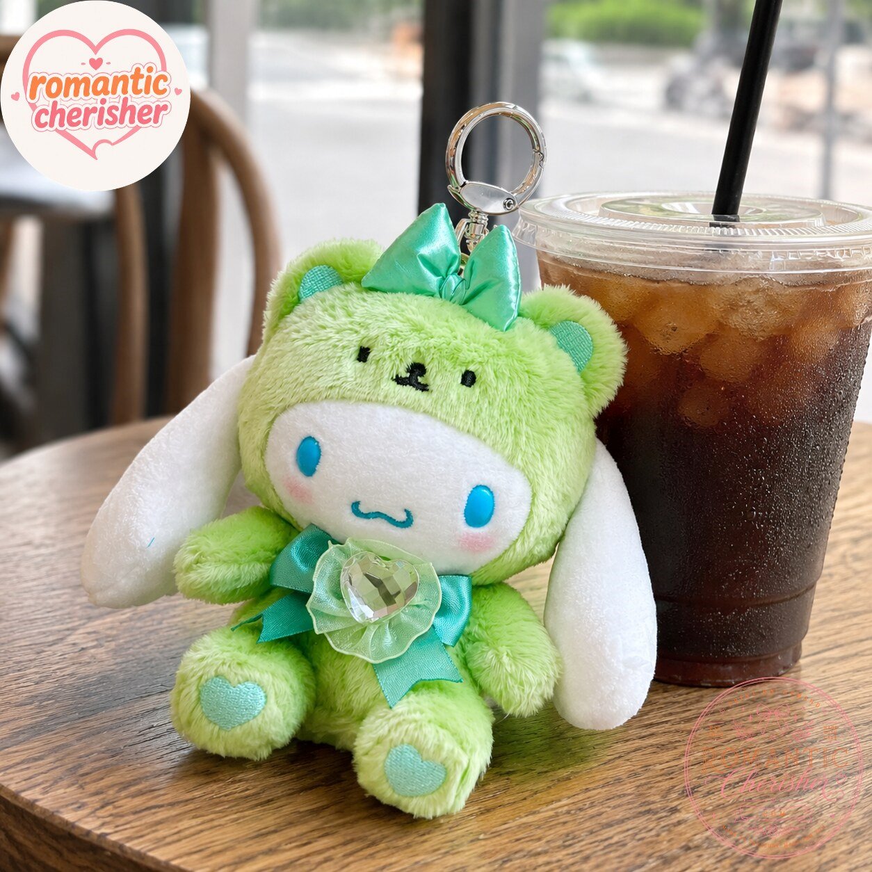 Sanrio Cinnamoroll Green Bear Plush Keychain 6 Sanrio Cinnamoroll Green Bear Plush Keychain