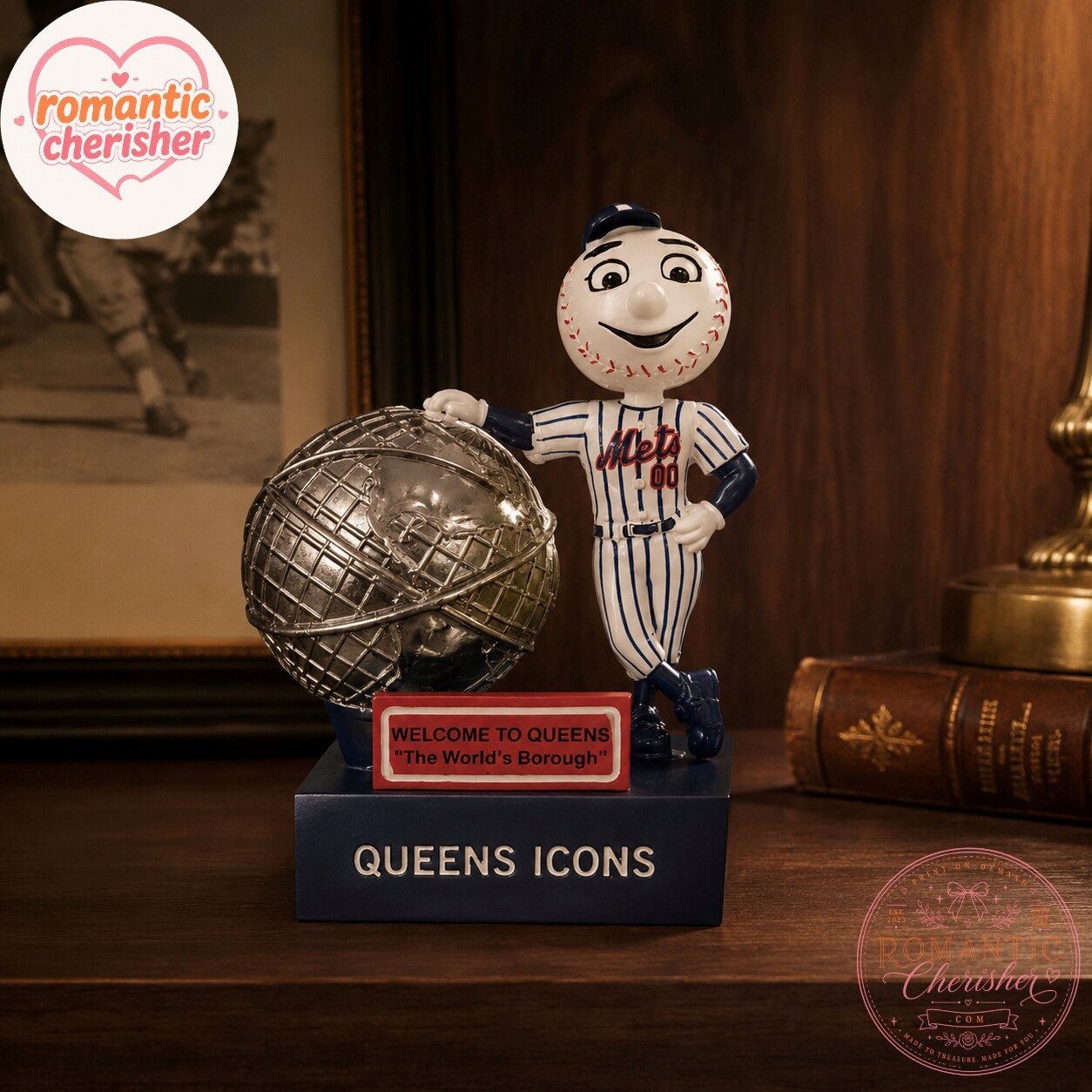 New York Mets Mr. Met Queens Icons Bobblehead Figure 5 New York Mets Mr. Met Queens Icons Bobblehead Figure