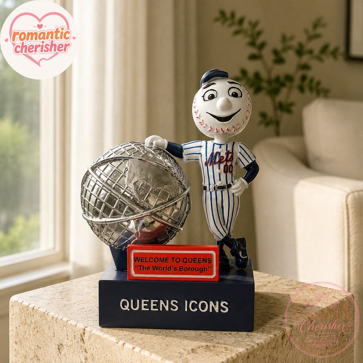 New York Mets Mr. Met Queens Icons Bobblehead Figure 7 New York Mets Mr. Met Queens Icons Bobblehead Figure