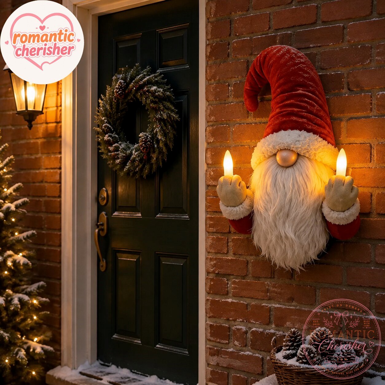 Funny Christmas Gnome Middle Finger Light-Up Wall Decor 5 Funny Christmas Gnome Middle Finger Light-Up Wall Decor