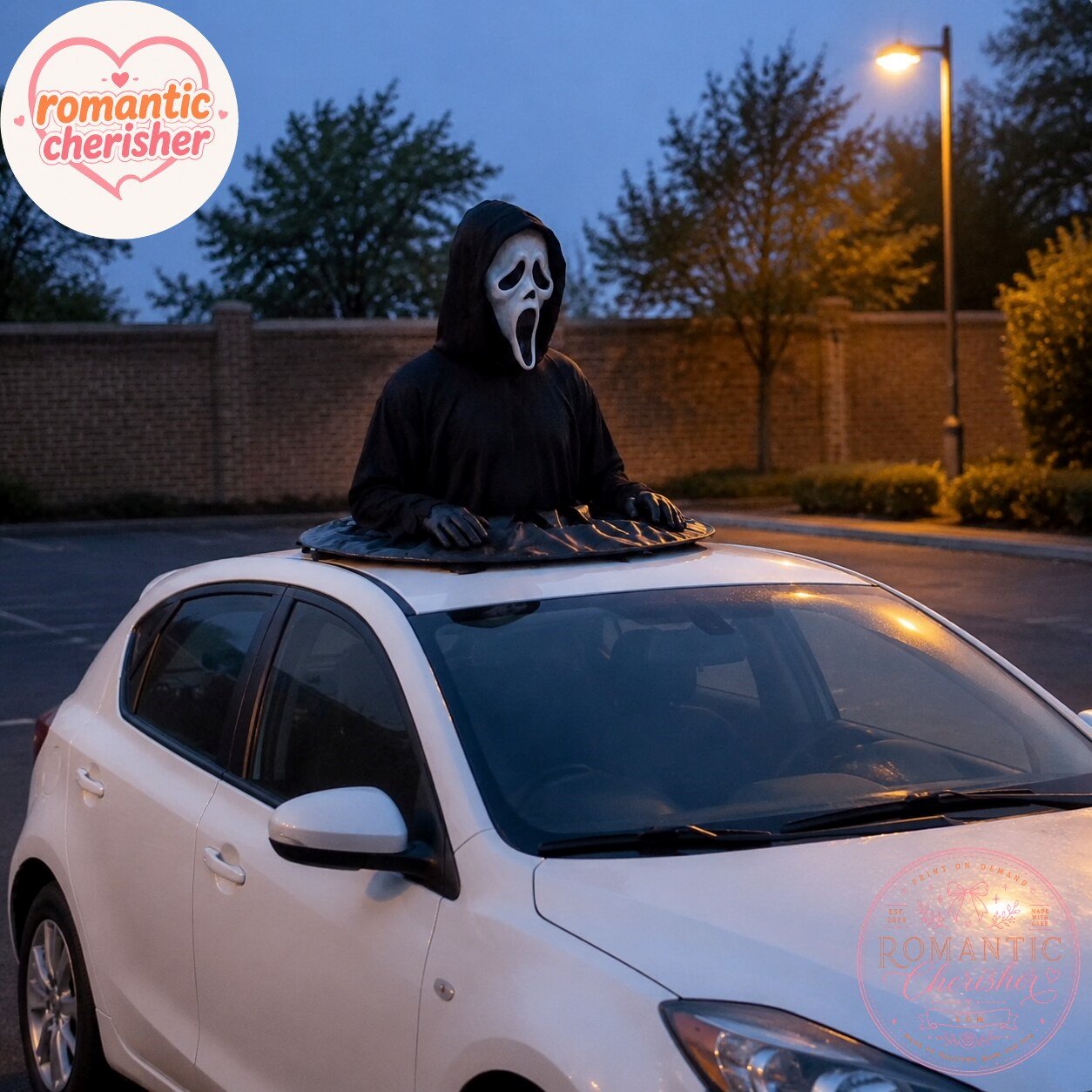 Horror Ghost Mask Car Roof Halloween Decoration