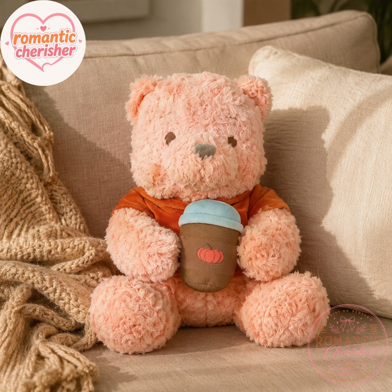 Pumpkin Spice Teddy Bear Plush Toy