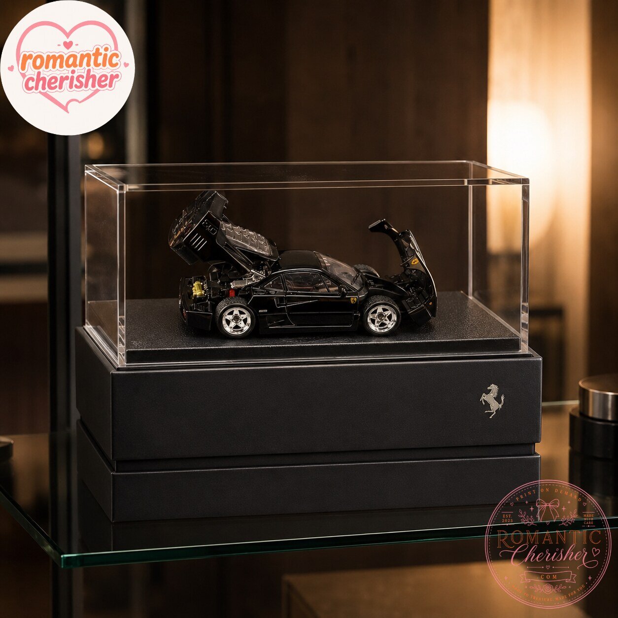 Hot Wheels Ferrari F40 Black Die-Cast Model Car With Display Case
