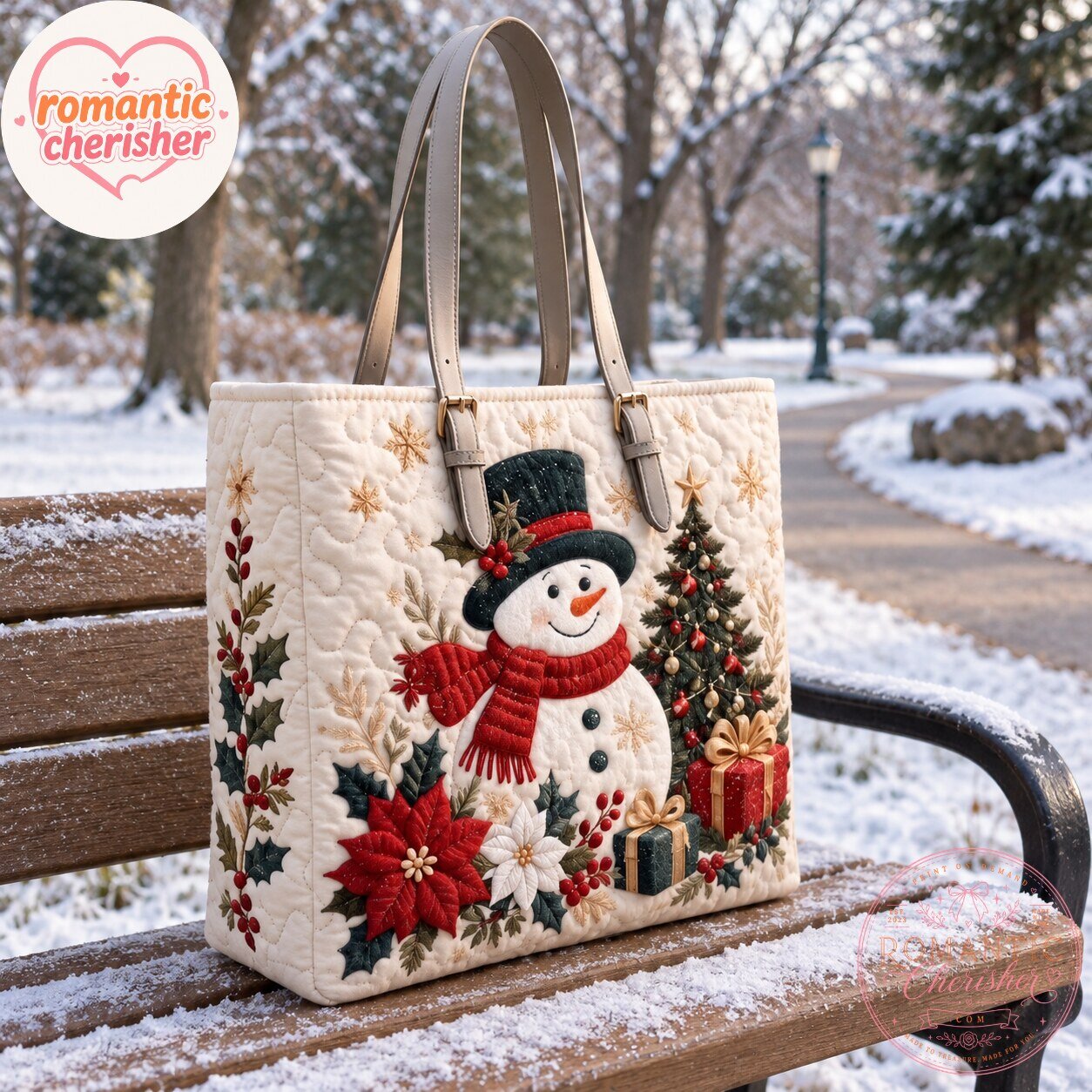 Christmas Tree Snowman Tote Bag 5 Christmas Tree Snowman Tote Bag