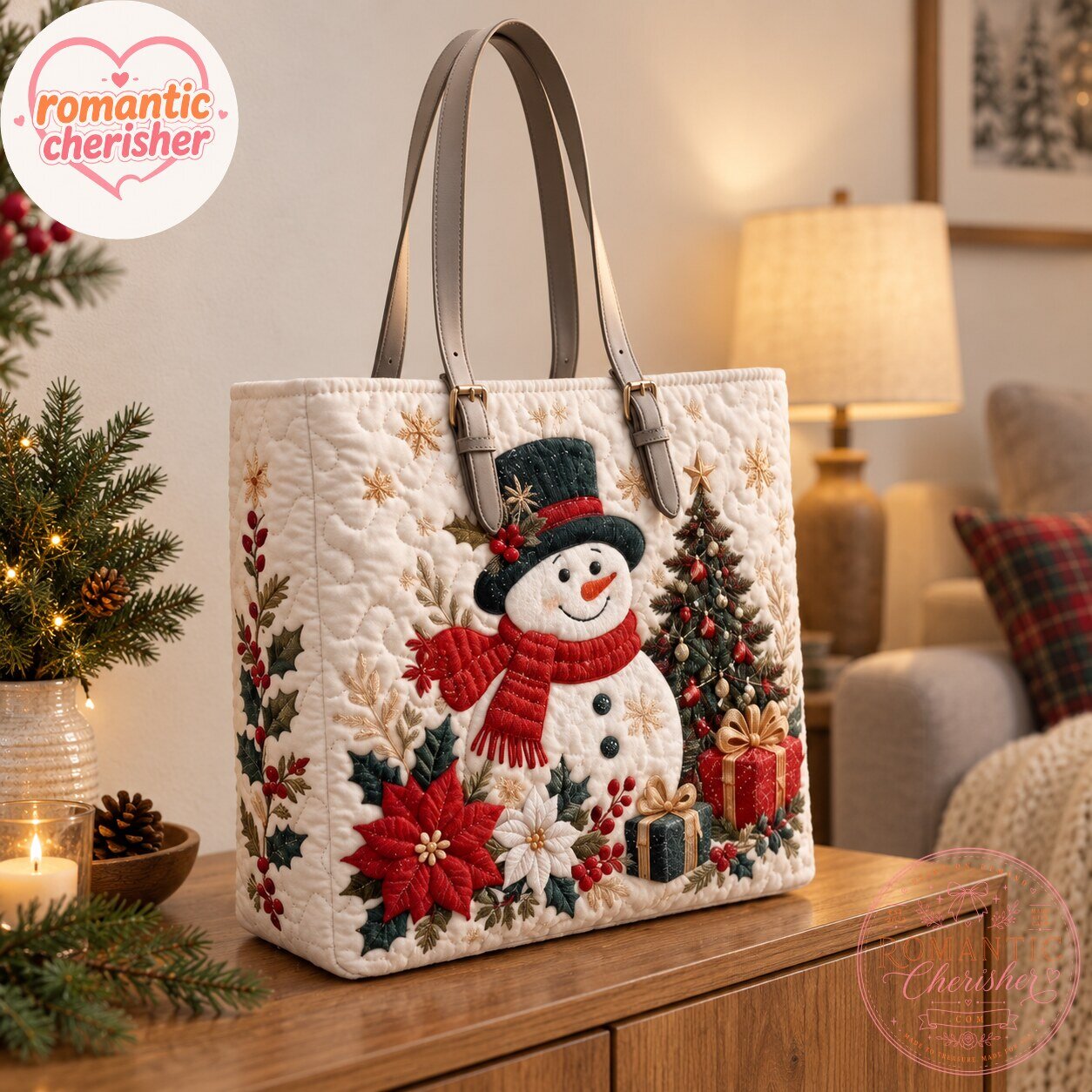 Christmas Tree Snowman Tote Bag 7 Christmas Tree Snowman Tote Bag