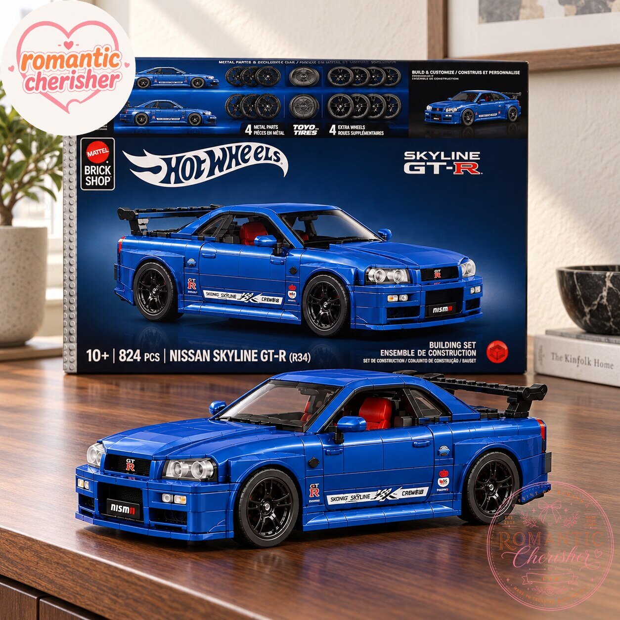 Hot Wheels Nissan Skyline GT-R R34 Brick Building Set