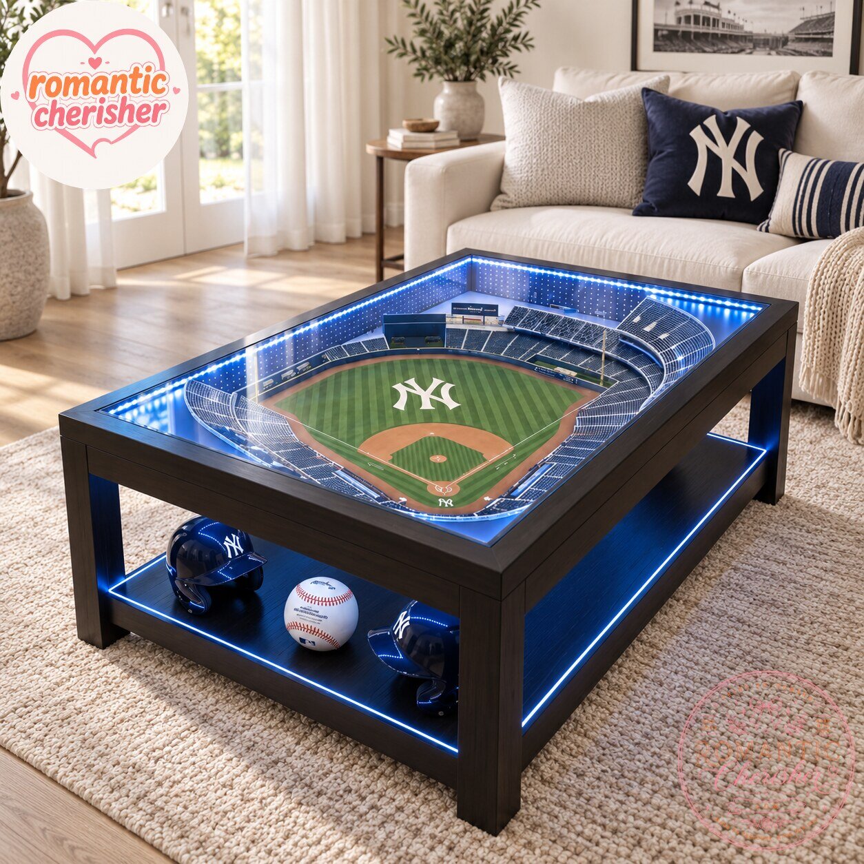New York Yankees Lighted 3D Stadium Coffee Table New York Yankees Lighted 3D Stadium Coffee Table for Baseball Fans – image 3 of 4