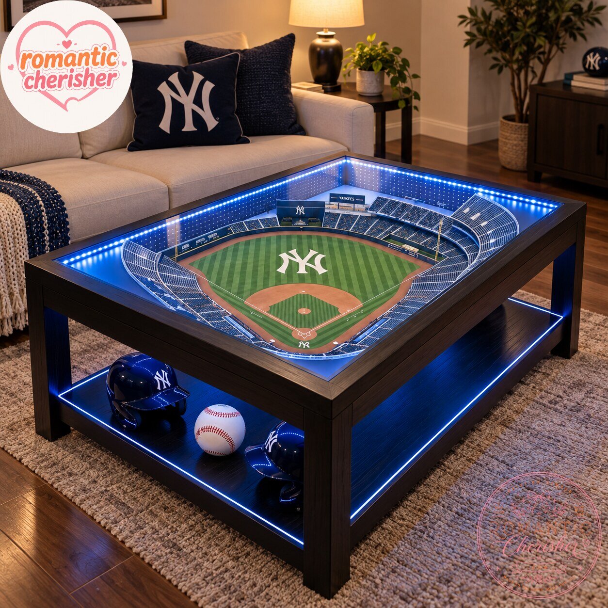 New York Yankees Lighted 3D Stadium Coffee Table New York Yankees Lighted 3D Stadium Coffee Table for Baseball Fans – image 4 of 4