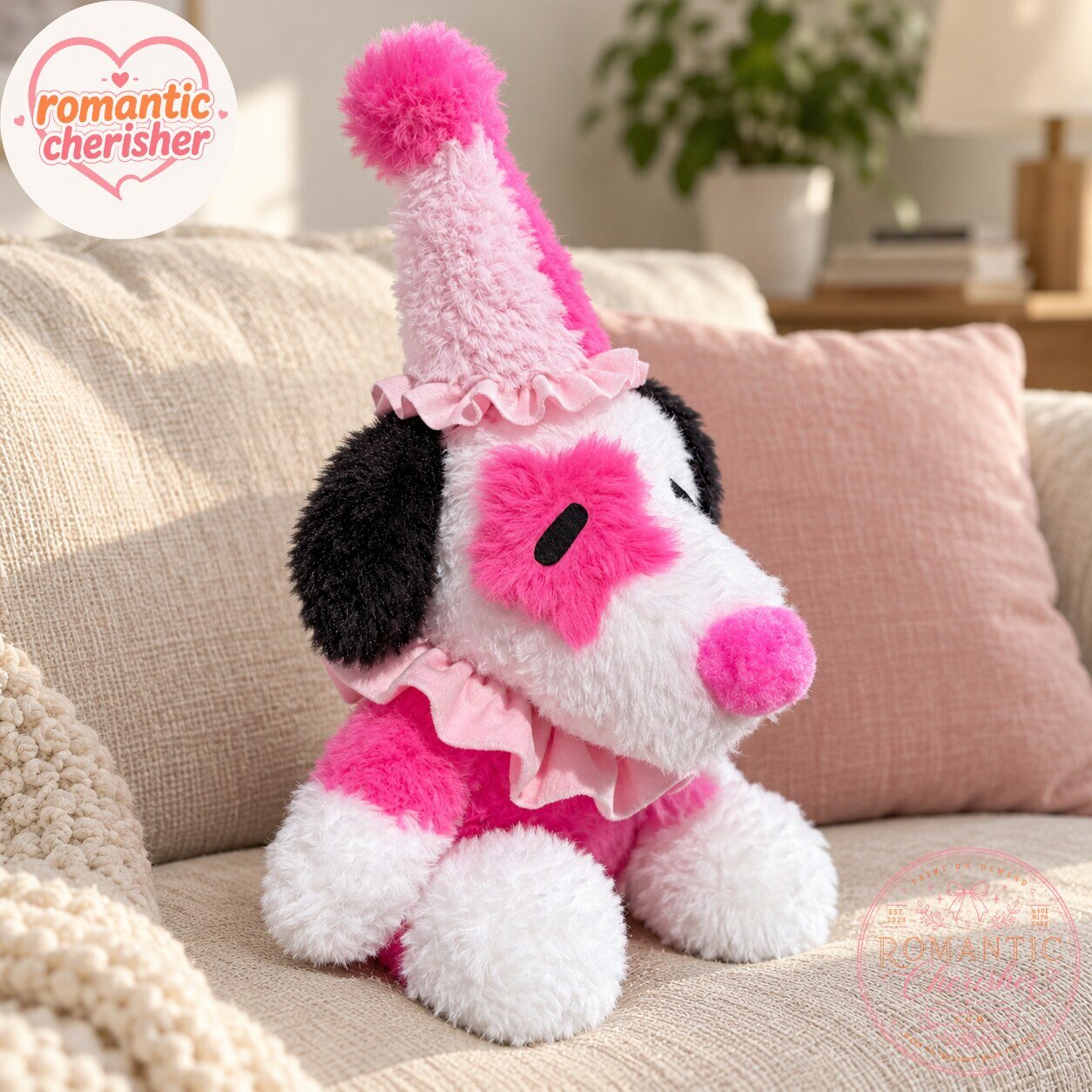 Snoopy Pink Clown Costume Plush Toy