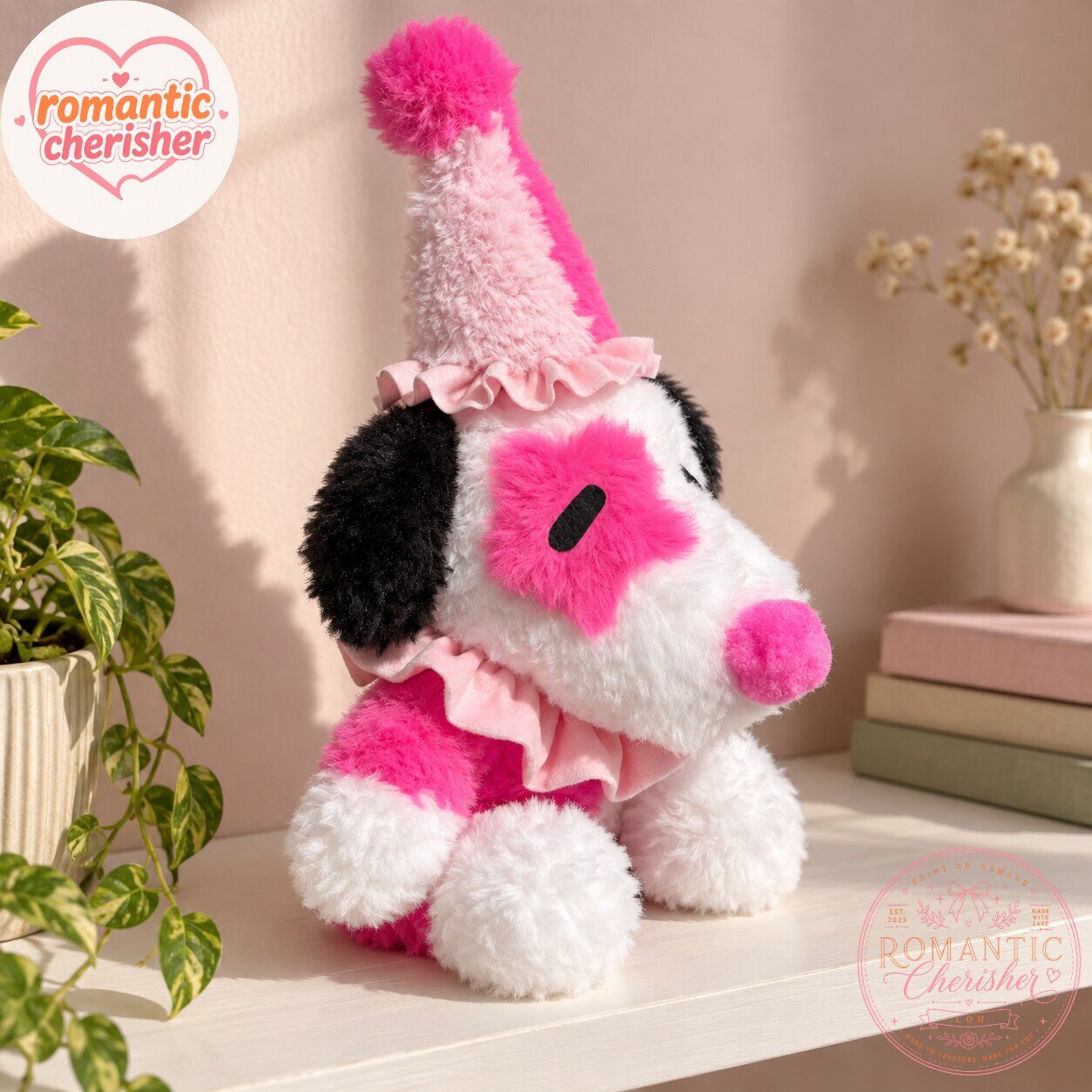 Snoopy Pink Clown Costume Plush Toy 6 Snoopy Pink Clown Costume Plush Toy