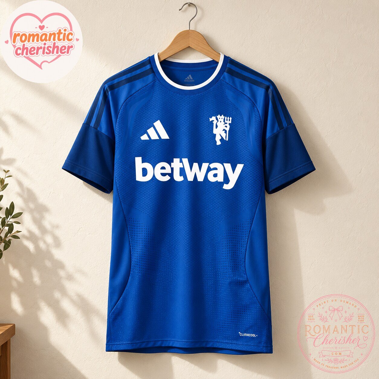 Manchester United Blue Adidas Betway Soccer Jersey