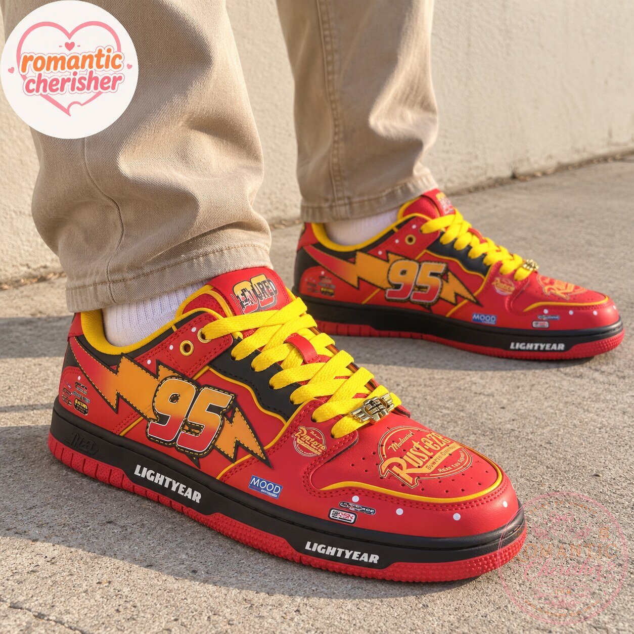 Lightning McQueen Cars Number 95 Custom Sneakers 6 Lightning McQueen Cars Number 95 Custom Sneakers