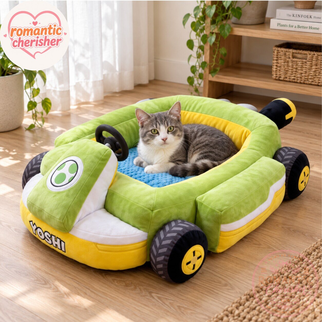 Mario Kart Yoshi Car Shaped Pet Bed 5 Mario Kart Yoshi Car Shaped Pet Bed