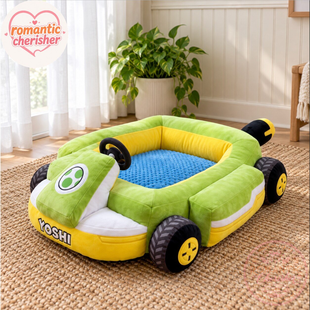 Mario Kart Yoshi Car Shaped Pet Bed 6 Mario Kart Yoshi Car Shaped Pet Bed