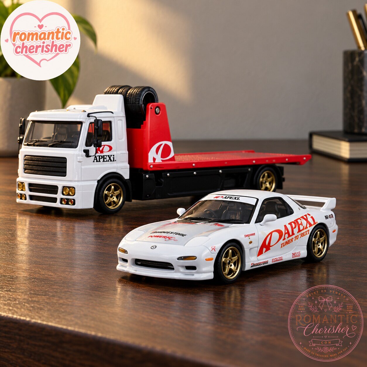 Hot Wheels Premium Team Transport '95 Mazda RX-7 And Fleet Street Set 7 Hot Wheels Premium Team Transport