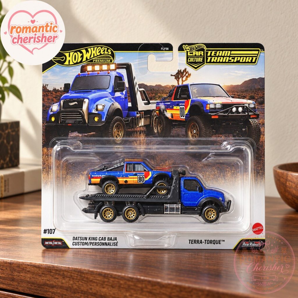Hot Wheels Premium Team Transport Datsun King Cab Baja Custom And Terra-Torque Set Hot Wheels Premium Team Transport Datsun King Cab Baja Custom And Terra-Torque Set