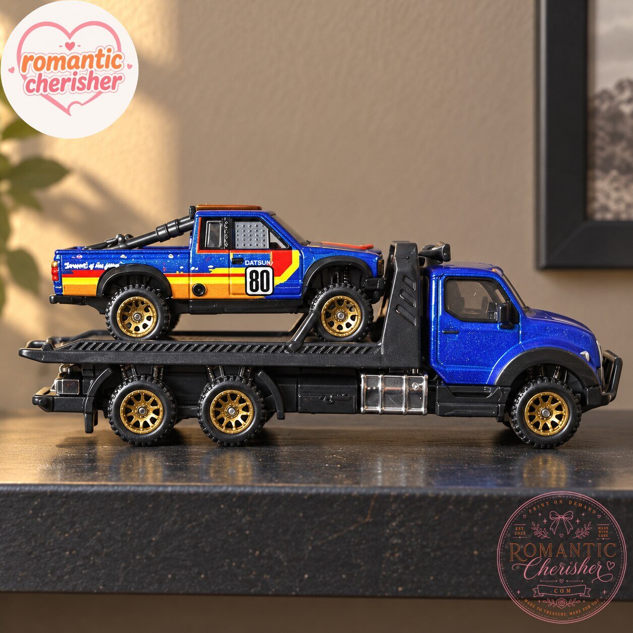 Hot Wheels Premium Team Transport Datsun King Cab Baja Custom And Terra-Torque Set 5 Hot Wheels Premium Team Transport Datsun King Cab Baja Custom And Terra-Torque Set