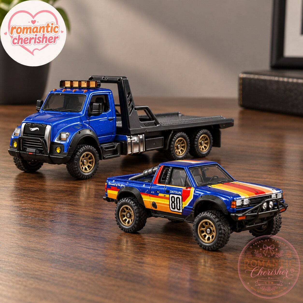 Hot Wheels Premium Team Transport Datsun King Cab Baja Custom And Terra-Torque Set 6 Hot Wheels Premium Team Transport Datsun King Cab Baja Custom And Terra-Torque Set