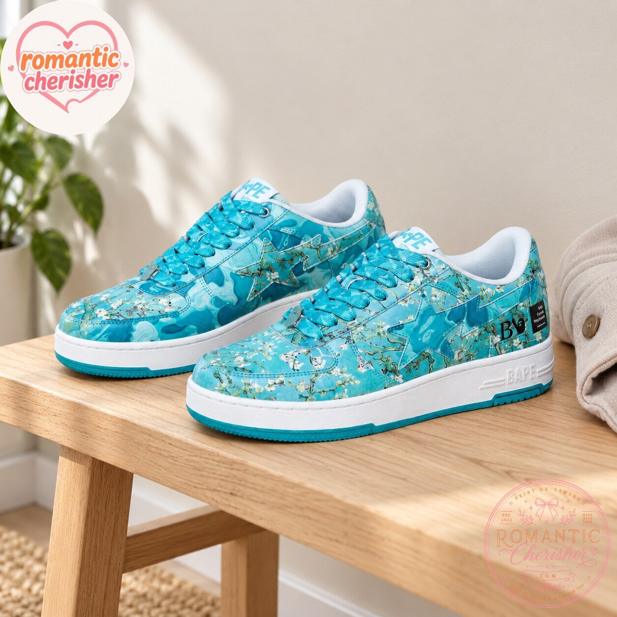 BAPE x Van Gogh Museum Almond Blossom BAPE STA Sneakers