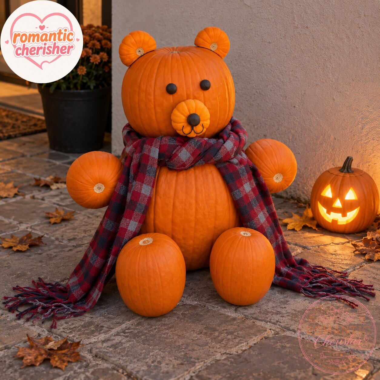 Pumpkin Bear Halloween Porch Decoration