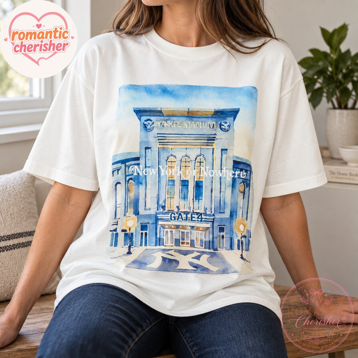 New York Yankees Yankee Stadium Gate 4 Watercolor Graphic T-Shirt 5 New York Yankees Yankee Stadium Gate 4 Watercolor Graphic T-Shirt