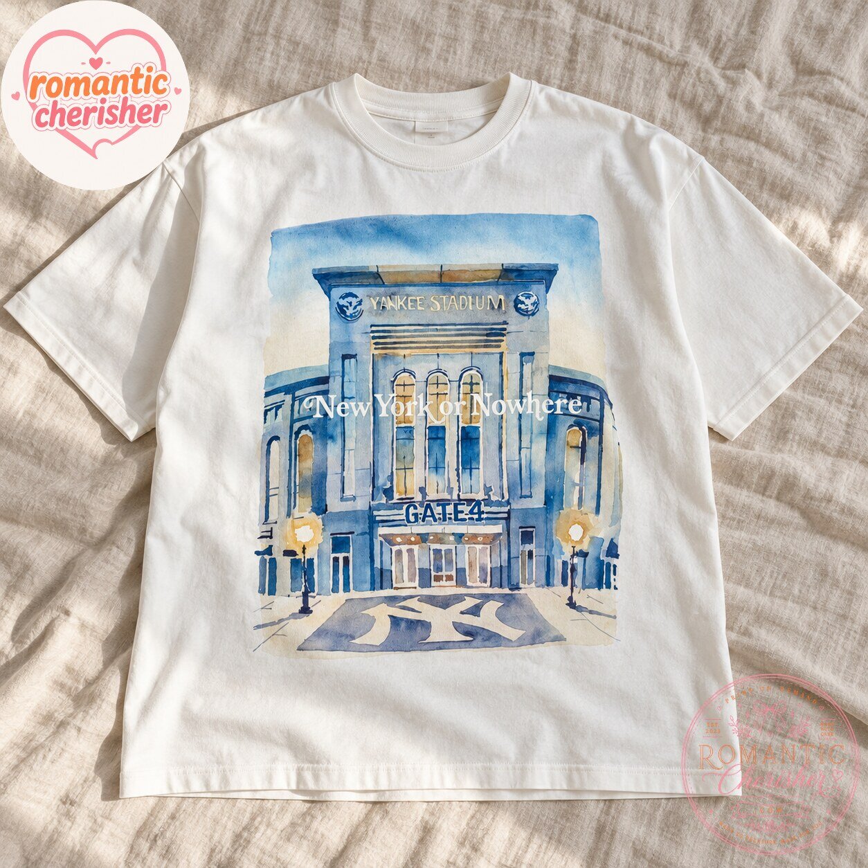 New York Yankees Yankee Stadium Gate 4 Watercolor Graphic T-Shirt 6 New York Yankees Yankee Stadium Gate 4 Watercolor Graphic T-Shirt