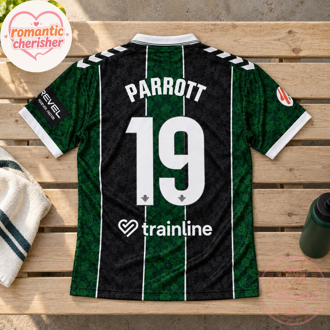Real Betis Hummel Parrott Number 19 Green Black Soccer Jersey 6 Real Betis Hummel Parrott Number 19 Green Black Soccer Jersey