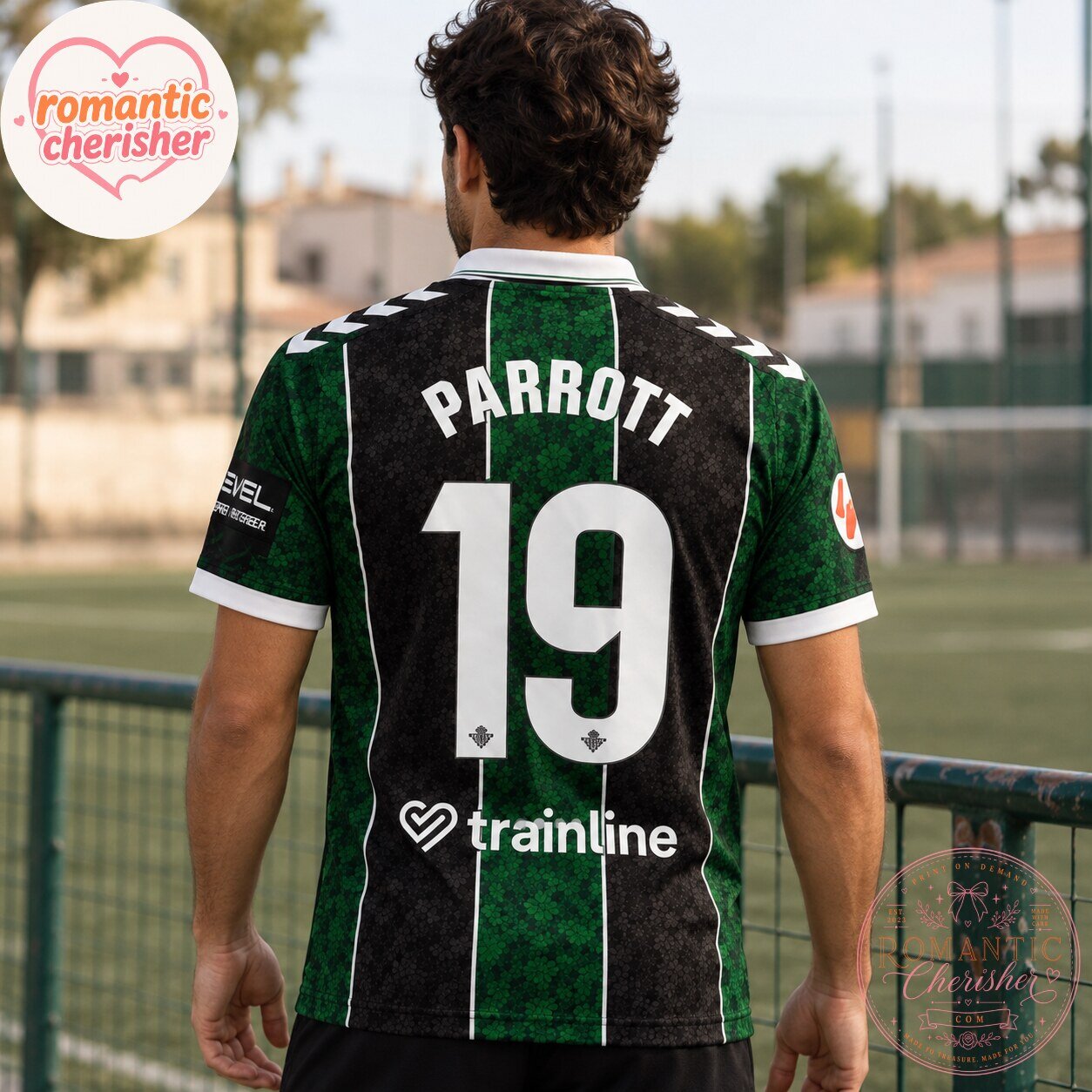 Real Betis Hummel Parrott Number 19 Green Black Soccer Jersey 7 Real Betis Hummel Parrott Number 19 Green Black Soccer Jersey