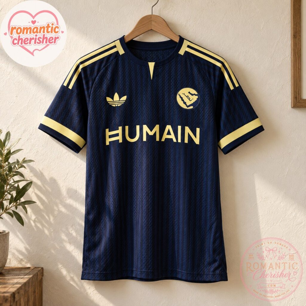 Saudi Arabia Adidas HUMAIN Navy Gold Soccer Jersey Saudi Arabia Adidas HUMAIN Navy Gold Soccer Jersey