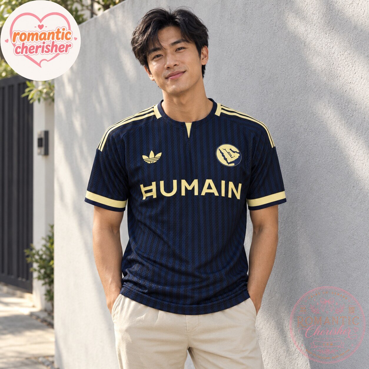 Saudi Arabia Adidas HUMAIN Navy Gold Soccer Jersey 5 Saudi Arabia Adidas HUMAIN Navy Gold Soccer Jersey