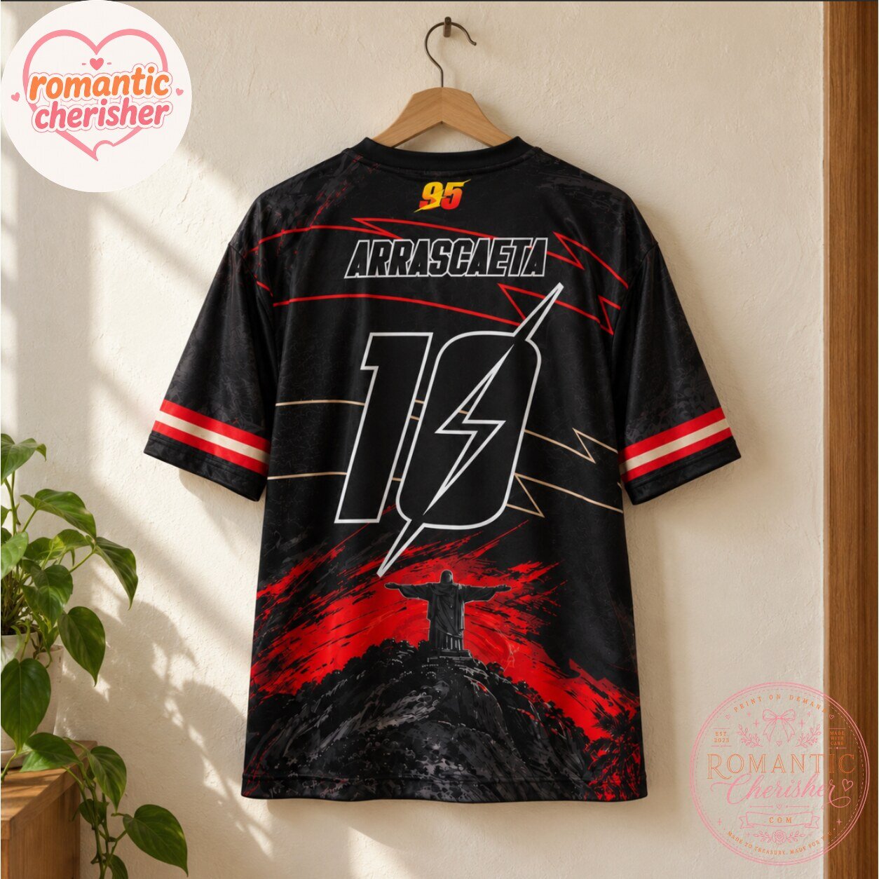 Flamengo Lightning McQueen Arrascaeta Number 10 Soccer Jersey 4 Flamengo Lightning McQueen Arrascaeta Number 10 Soccer Jersey