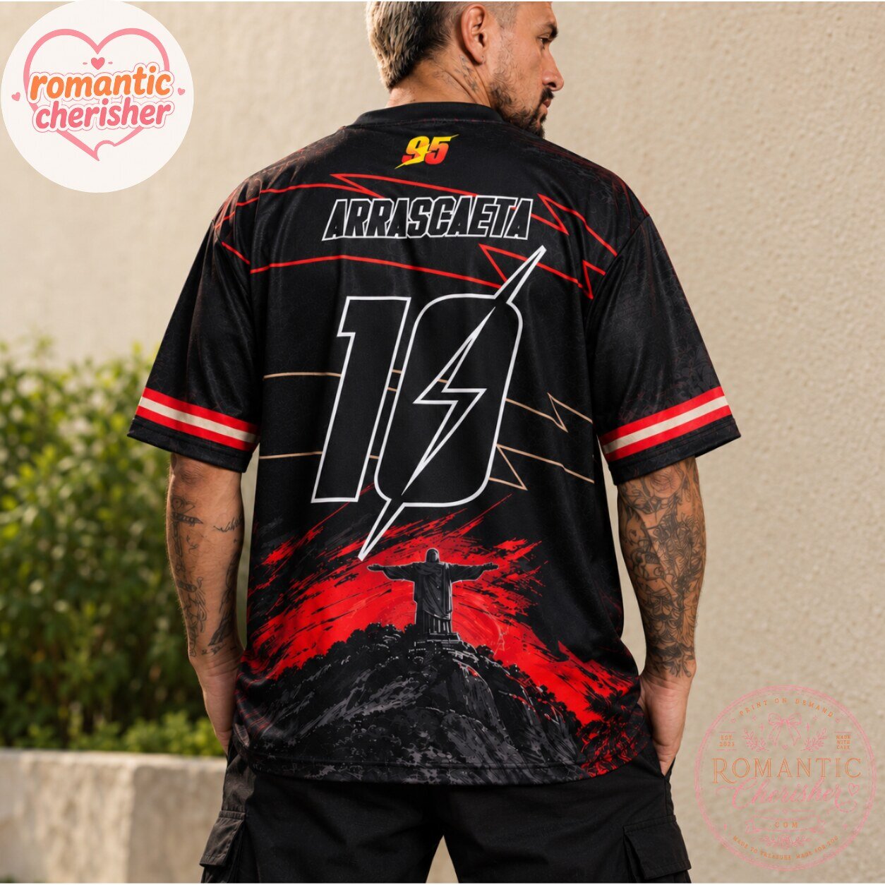 Flamengo Lightning McQueen Arrascaeta Number 10 Soccer Jersey 5 Flamengo Lightning McQueen Arrascaeta Number 10 Soccer Jersey