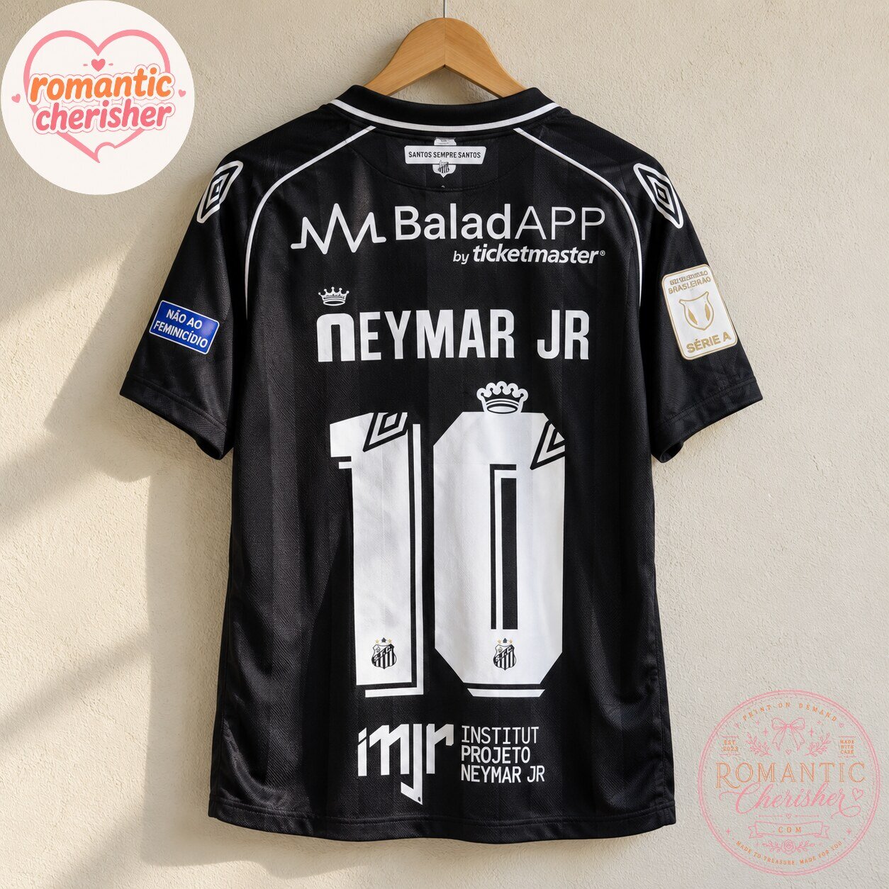 Santos FC Neymar Jr Number 10 Black Soccer Jersey 6 Santos FC Neymar Jr Number 10 Black Soccer Jersey