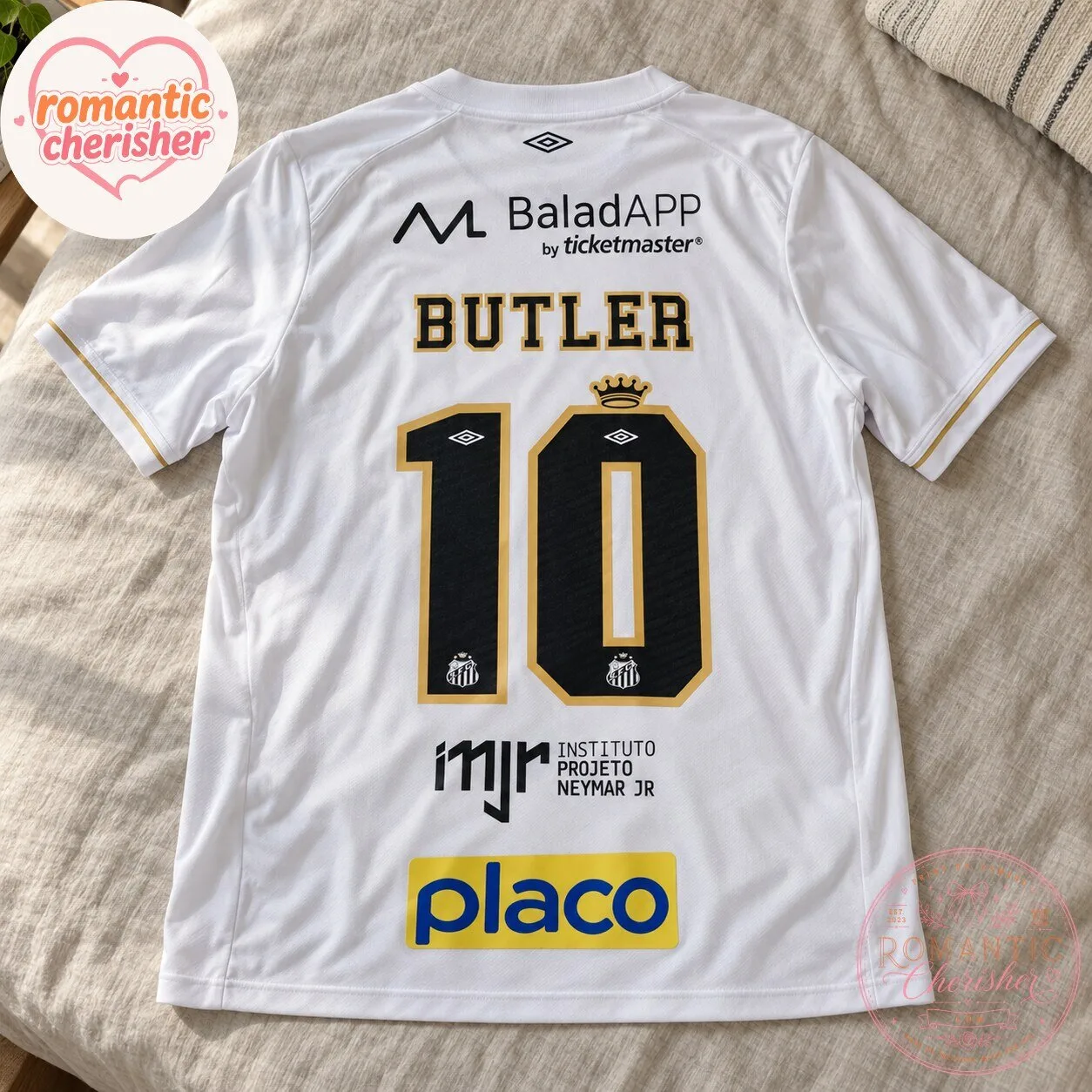 Santos FC Butler Number 10 White Soccer Jersey 6 Santos FC Butler Number 10 White Soccer Jersey