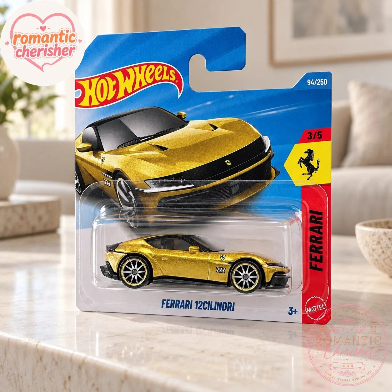 Hot Wheels Ferrari 12Cilindri Gold Die-Cast Car 6 Hot Wheels Ferrari 12Cilindri Gold Die-Cast Car