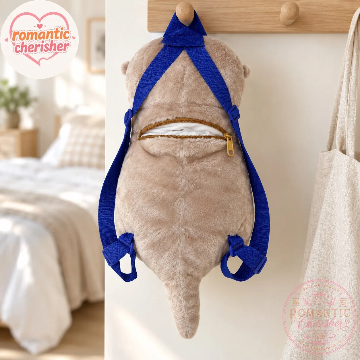 Sea Otter Plush Backpack With Fish 7 Sea Otter Plush Backpack With Fish